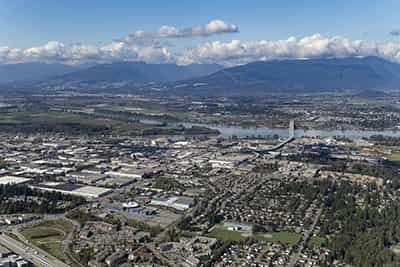 aerial view of Willoughby neighborhood Fraser Valley British Columbia
